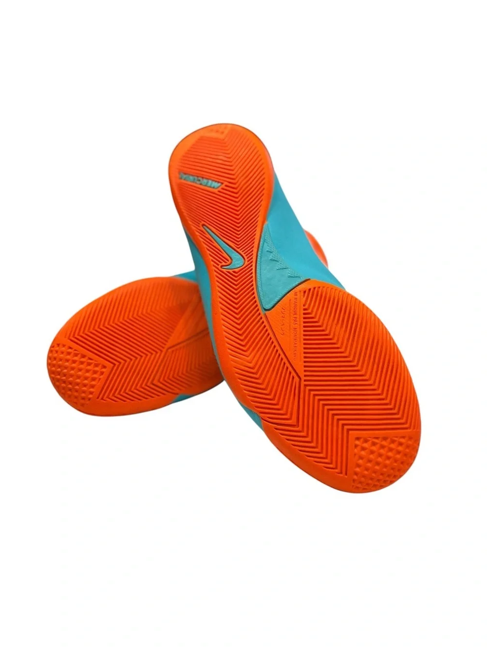 Nike Mercurial Indoor Soccer Shoes Youth 4Y Teal Orange Turf Cleats
